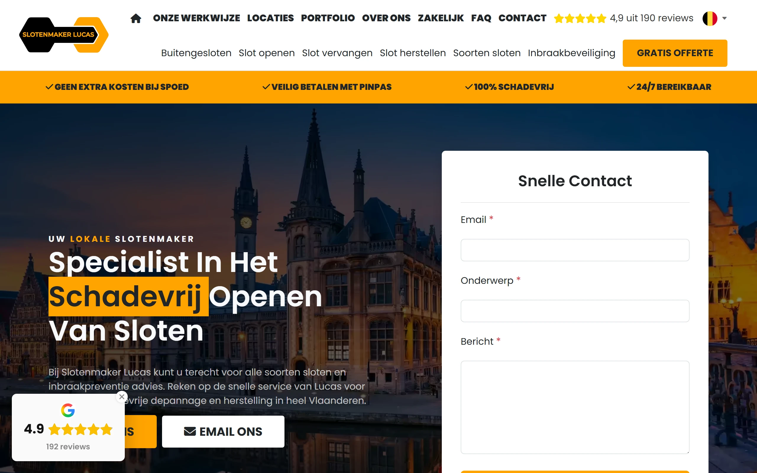 New locksmith website homepage