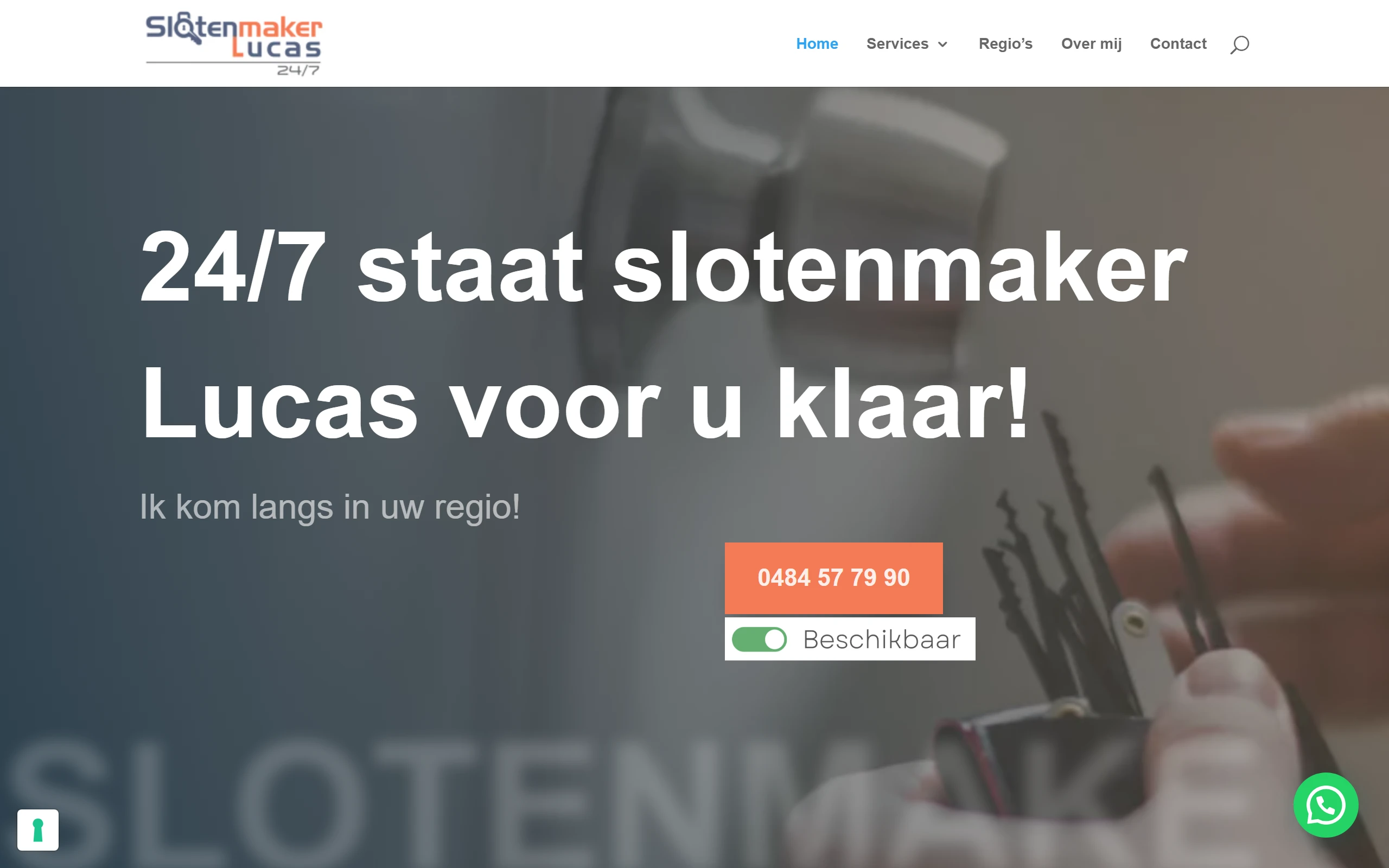 Old locksmith website homepage