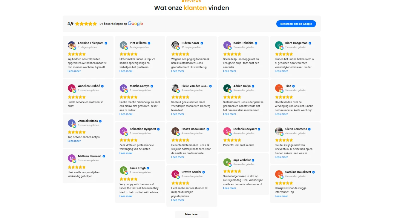 Real Google reviews for Slotenmaker Lucas